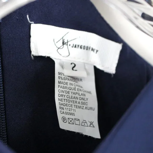 JAY GODFREY Oliver Navy Blue Wide Leg Jumpsuit Chiffon Ruffle Cold Shoulder 2 XS - Picture 8 of 9